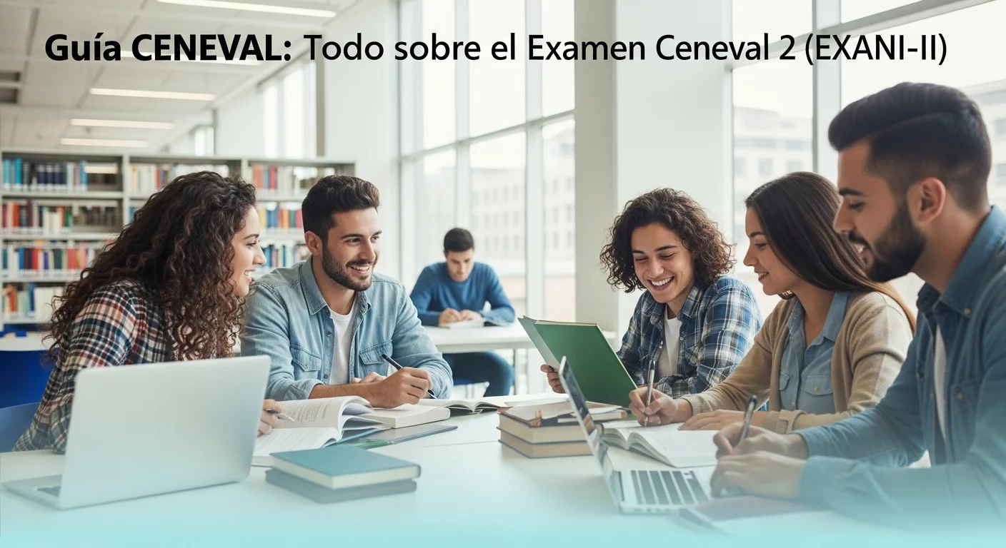 Imagen que muestra estudiantes preparándose para el examen CENEVAL de Ceneval 2