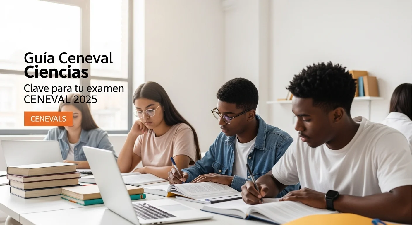Imagen que muestra estudiantes preparándose para el examen CENEVAL de Ceneval Ciencias