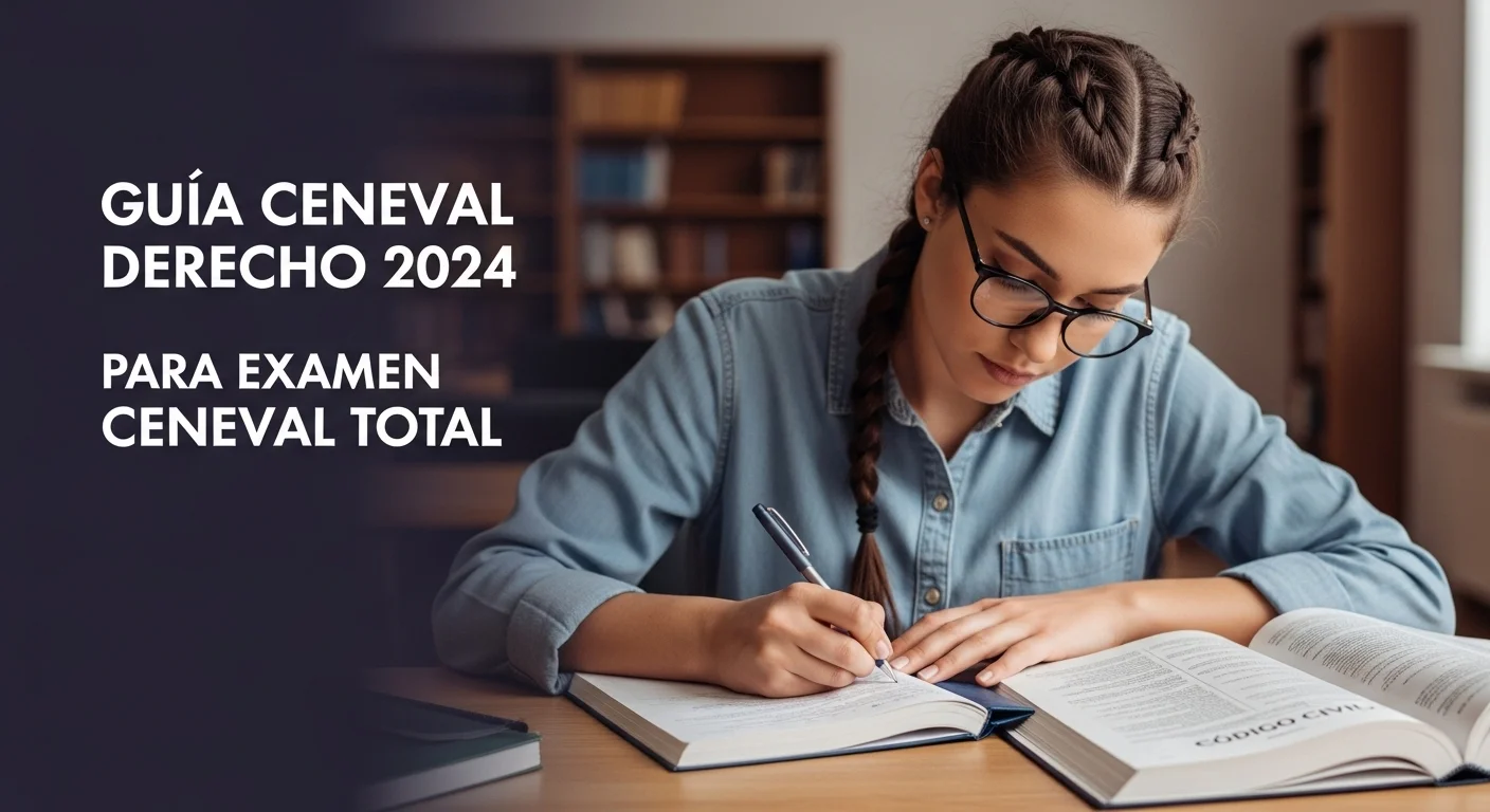 Una persona subrayando una guia ceneval 2024 derecho junto a un código civil, enfocándose en el estudio para el examen CENEVAL.