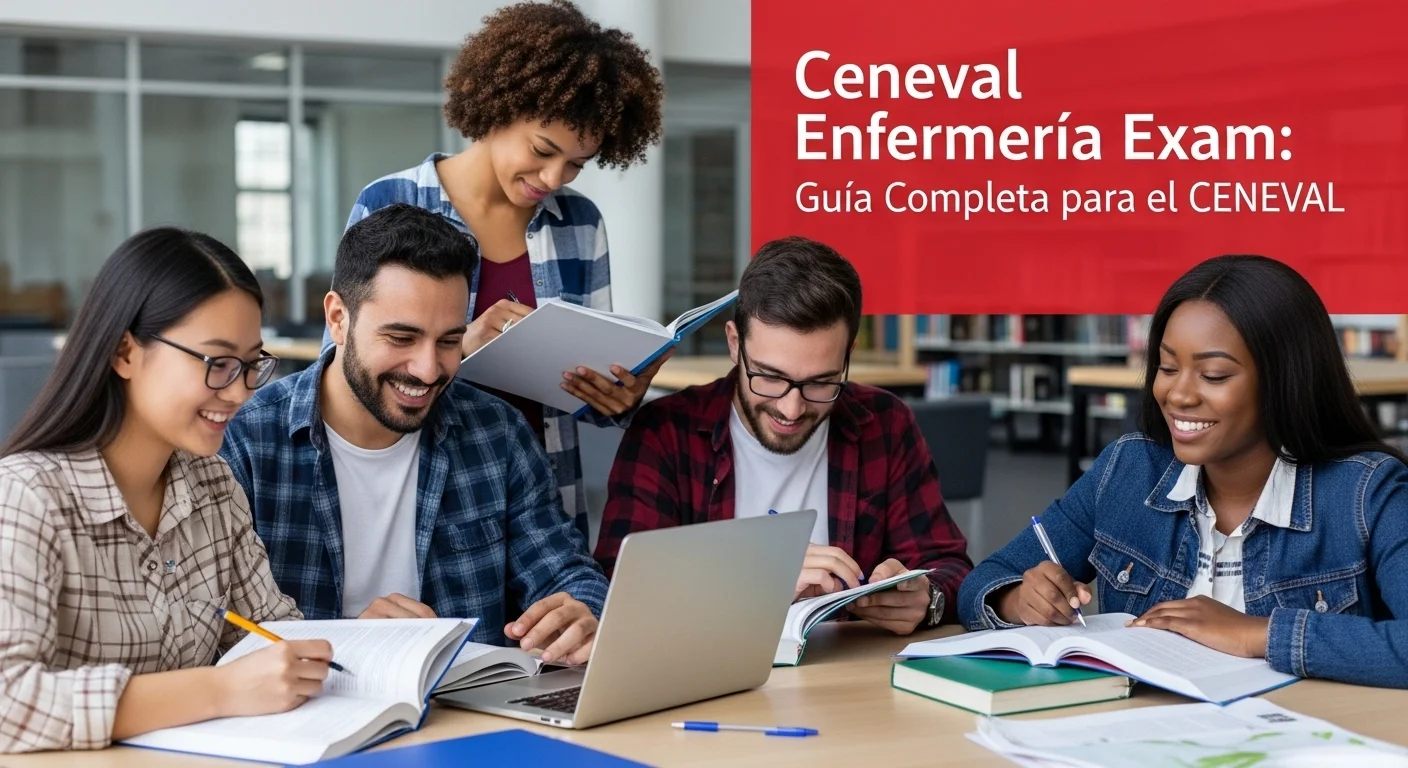 Imagen que muestra estudiantes preparándose para el examen CENEVAL de Ceneval Enfermeria Exam