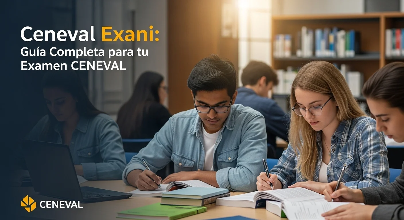 Imagen que muestra estudiantes preparándose para el examen CENEVAL de Ceneval Exani