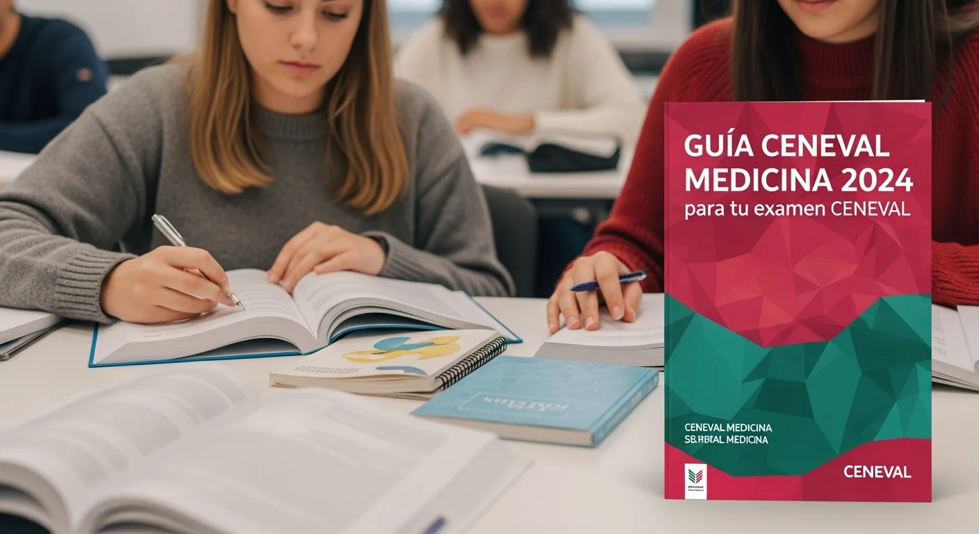 Imagen que muestra estudiantes preparándose para el examen CENEVAL de Ceneval Medicina 2024
