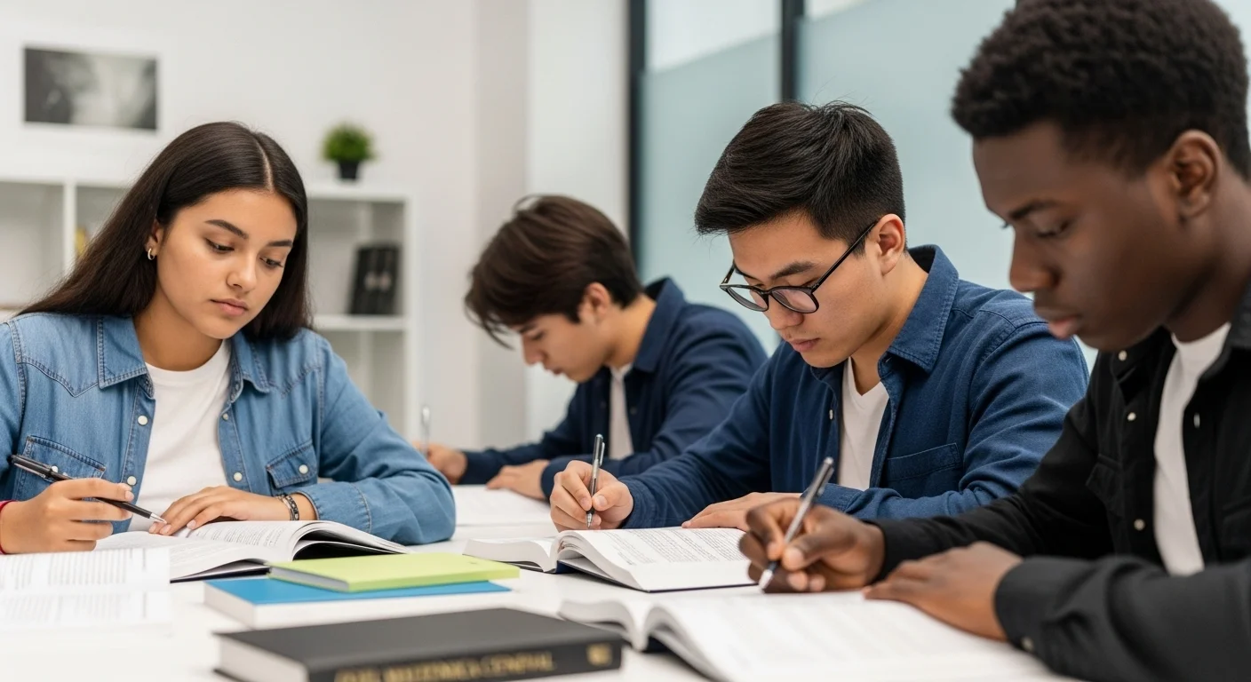 Imagen que muestra estudiantes preparándose para el examen CENEVAL de Egel Mecatronica
