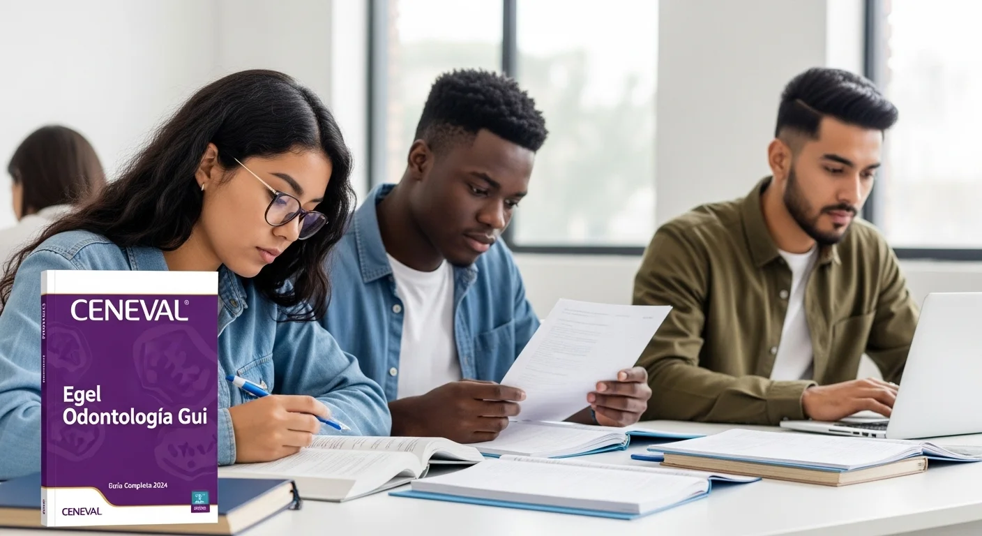 Imagen que muestra estudiantes preparándose para el examen CENEVAL de Egel Odontologia Gui