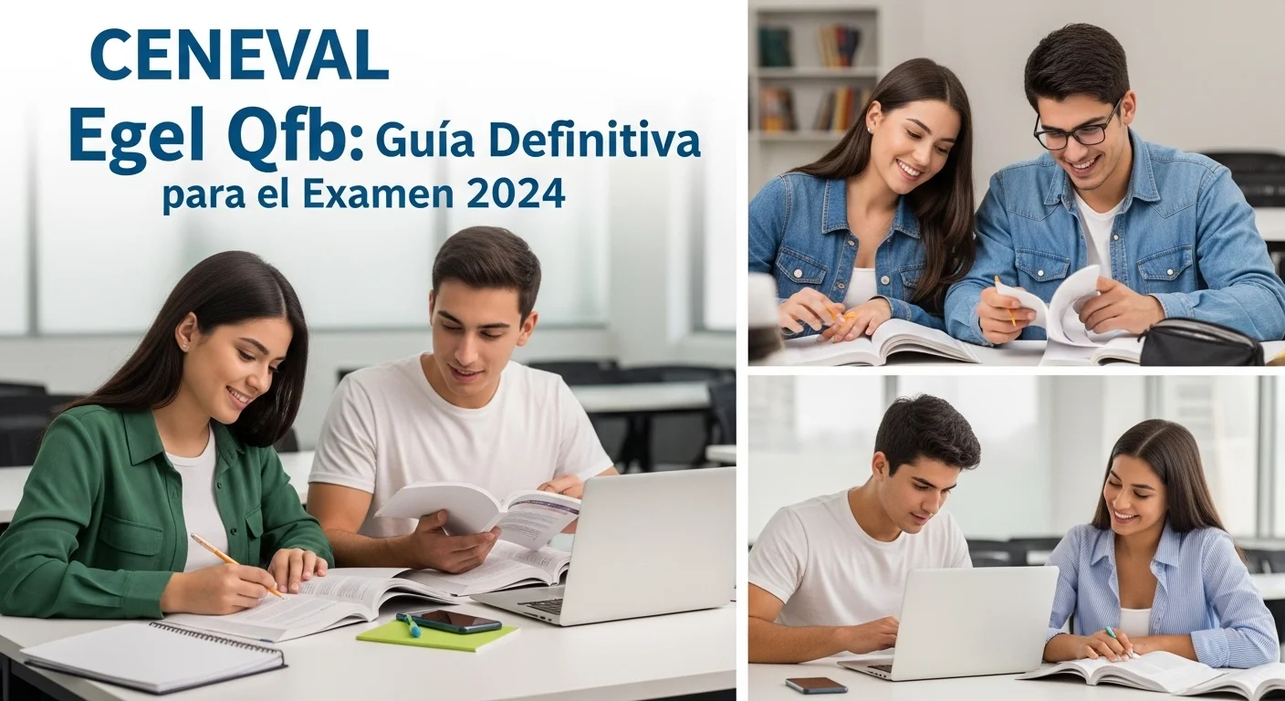 Imagen que muestra estudiantes preparándose para el examen CENEVAL de Egel Qfb
