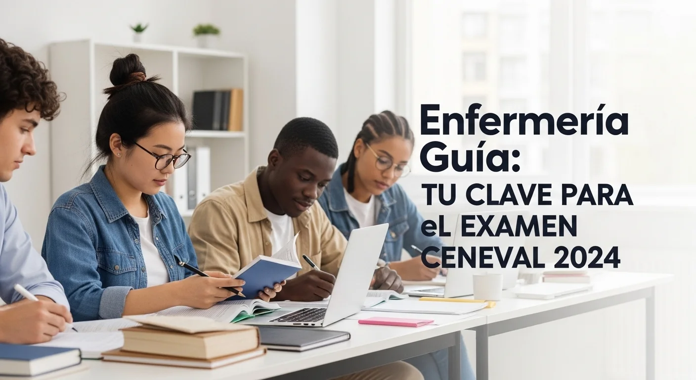 Imagen que muestra estudiantes preparándose para el examen CENEVAL de Enfermeria Guia