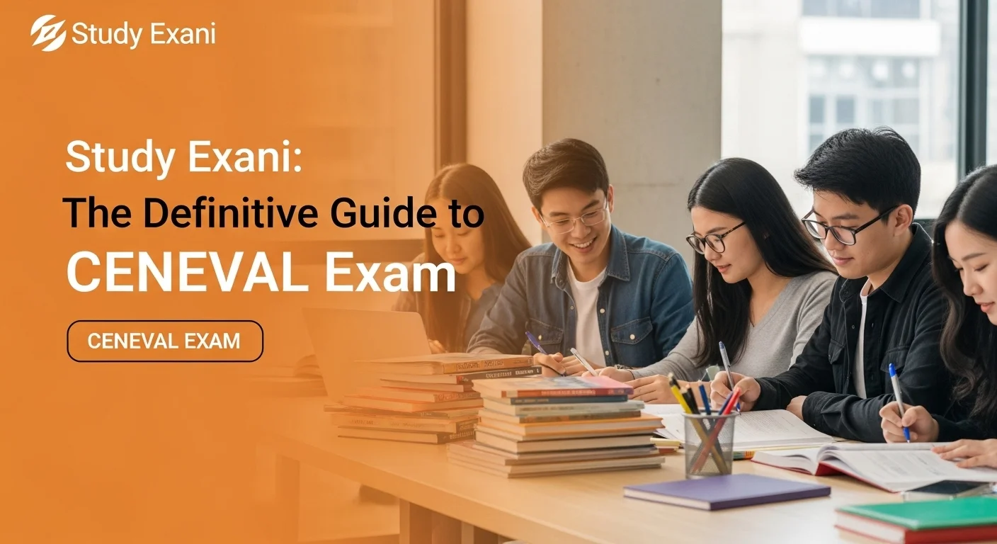 Imagen que muestra estudiantes preparándose para el examen CENEVAL de Estudio Exani