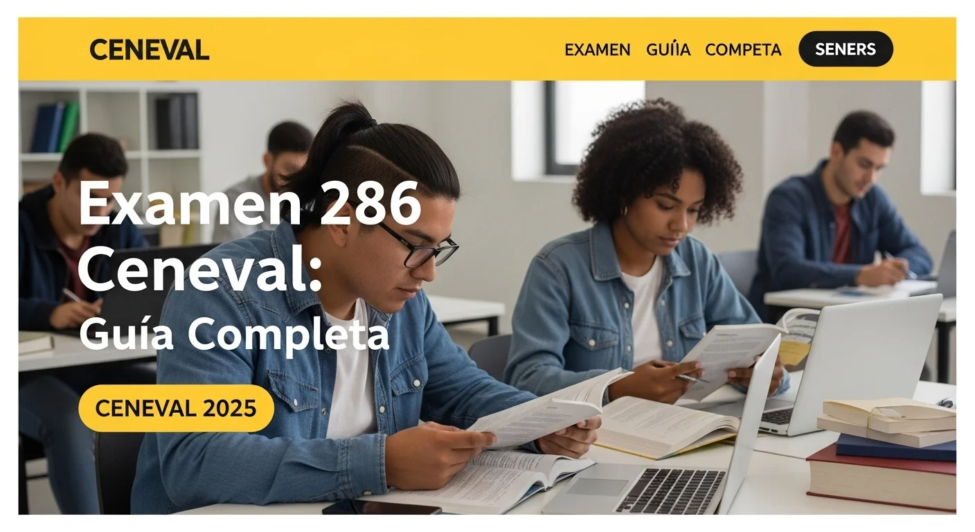 Imagen que muestra estudiantes preparándose para el examen CENEVAL de Examen 286 Ceneval