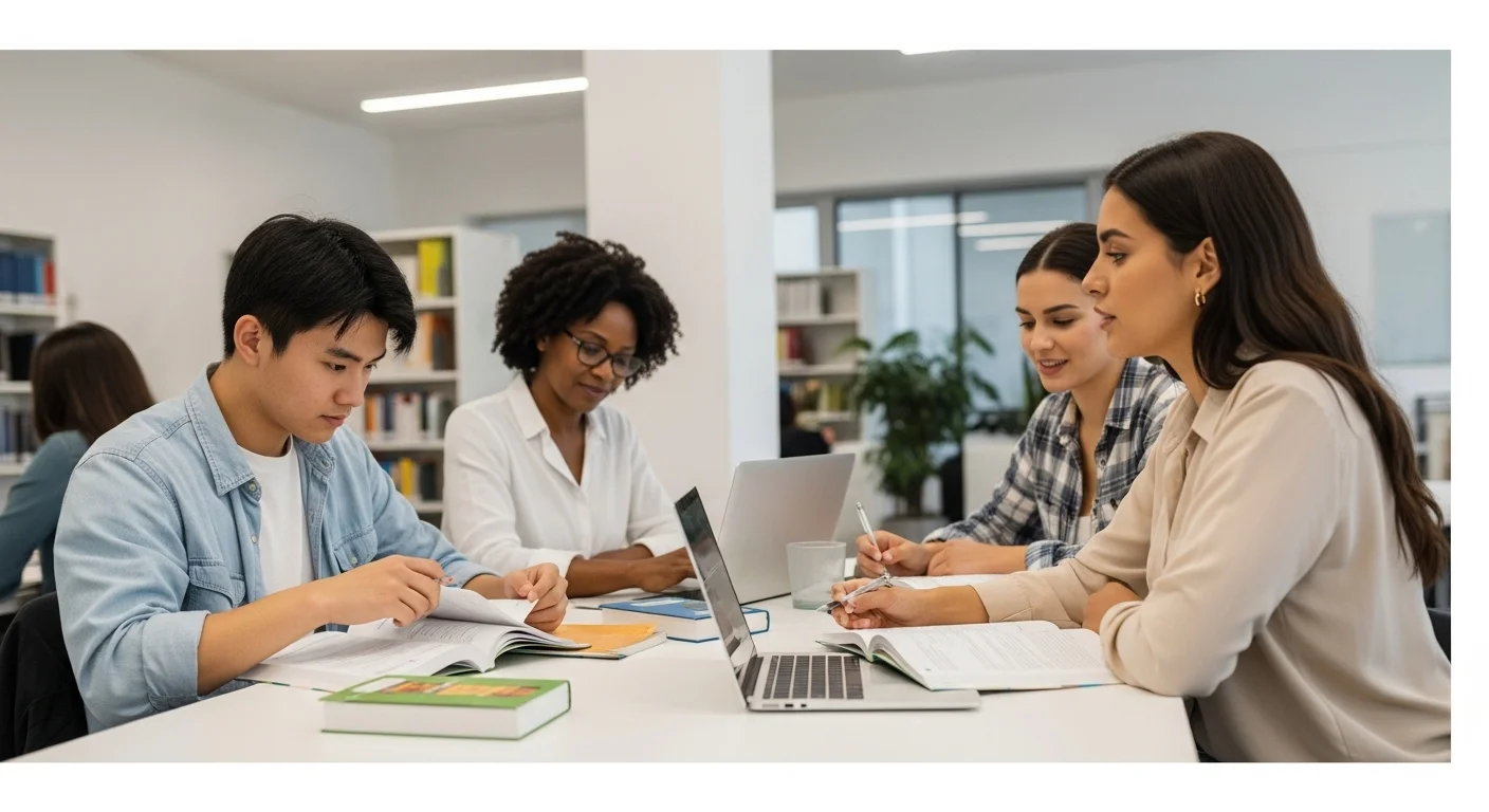 Imagen que muestra estudiantes preparándose para el examen CENEVAL de Examen Exani 2024