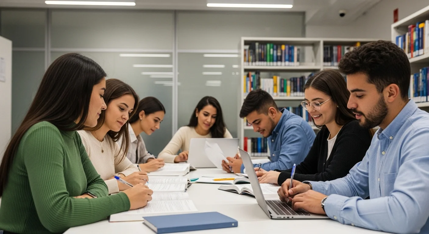 Imagen que muestra estudiantes preparándose para el examen CENEVAL de Examen Exani Ii