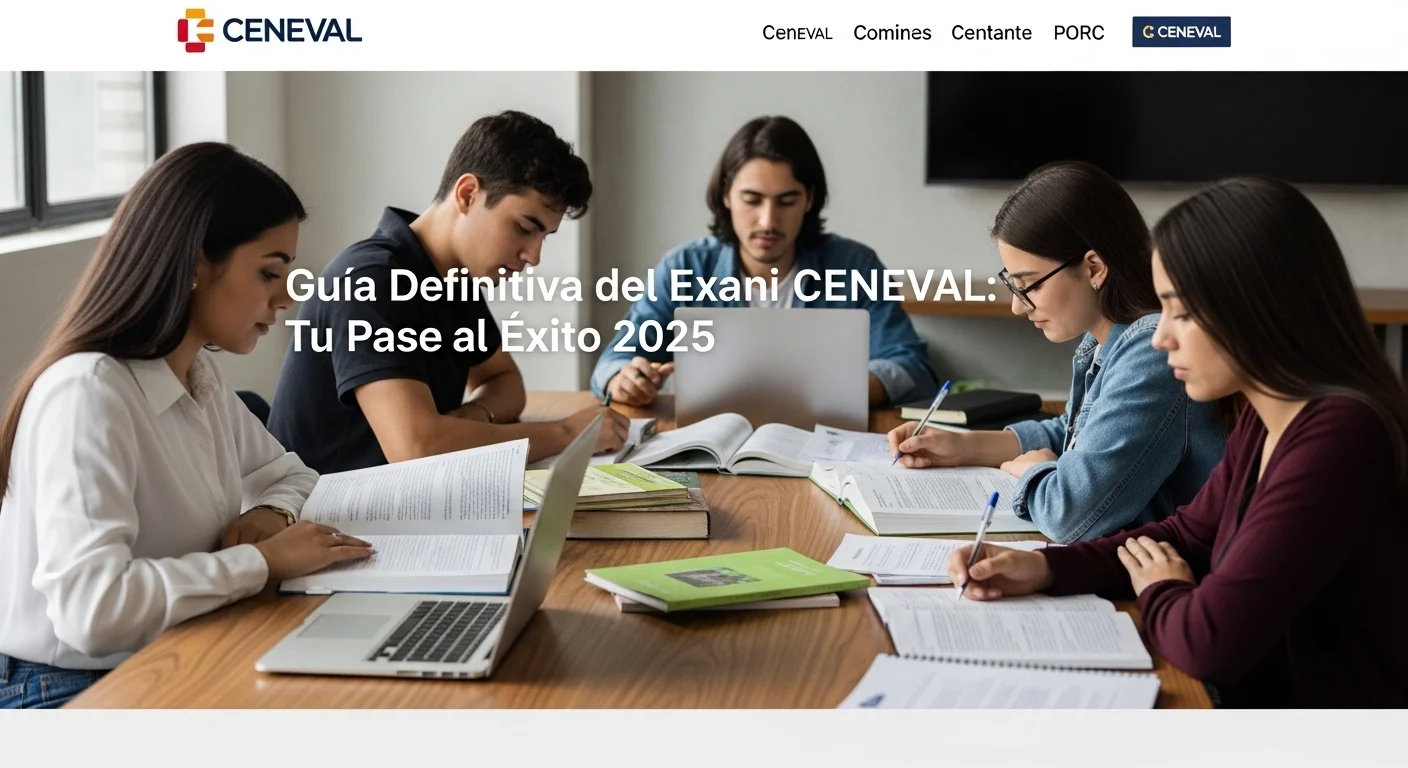 Imagen que muestra estudiantes preparándose para el examen CENEVAL de Exani