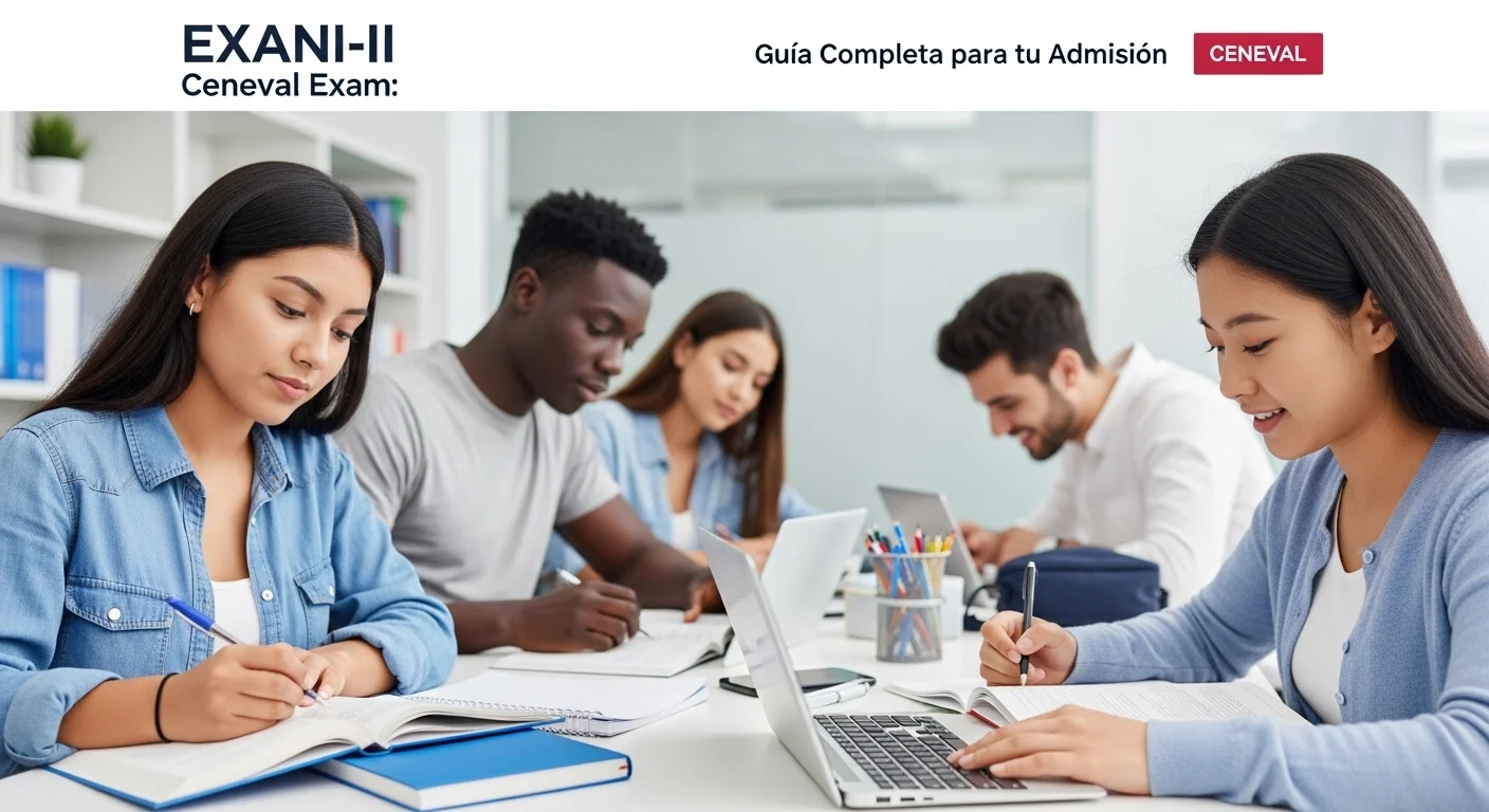 Imagen que muestra estudiantes preparándose para el examen CENEVAL de Ii Ceneval Exam