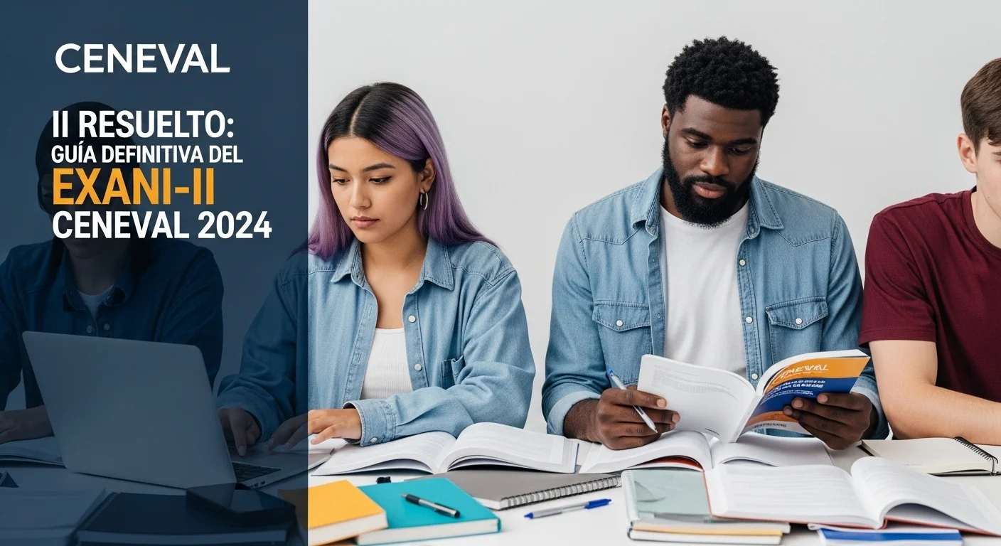 Imagen que muestra estudiantes preparándose para el examen CENEVAL de Ii Resuelto