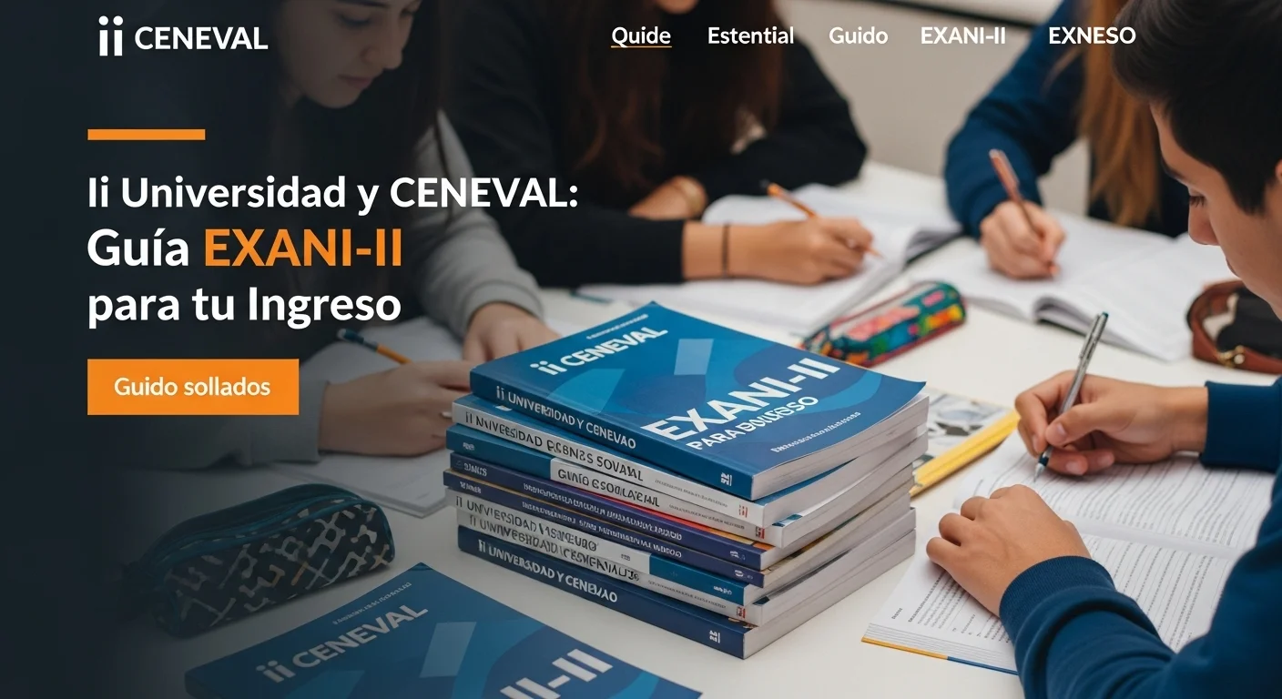 Pila de guías resueltas y materiales de estudio para el EXANI-II de CENEVAL, clave para el ingreso a la Ii Universidad.