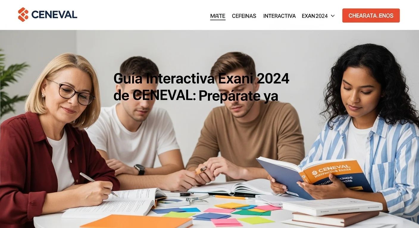 Imagen que muestra estudiantes preparándose para el examen CENEVAL de Interactiva Exani 2024