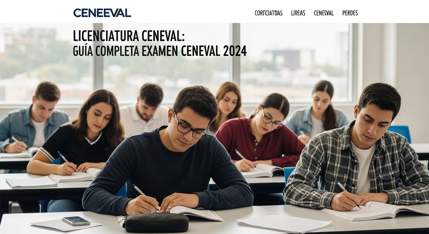Imagen que muestra estudiantes preparándose para el examen CENEVAL de Licenciatura Ceneval