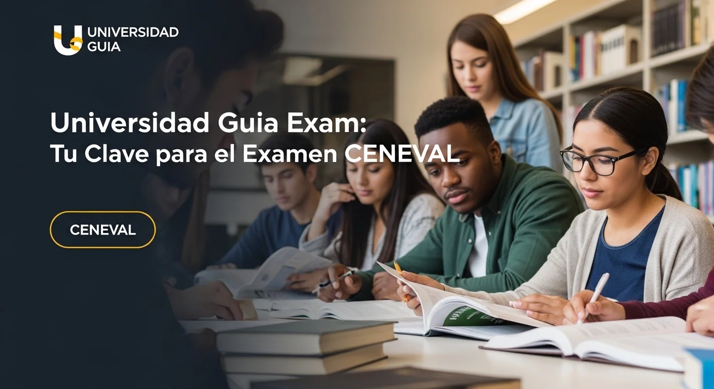Imagen que muestra estudiantes preparándose para el examen CENEVAL de Universidad Guia Exam